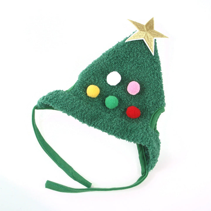 Lisslune | Christmas Pet Hat with Fluff and Golden Edge