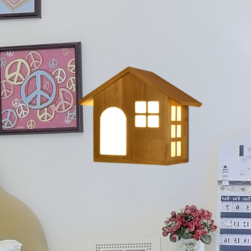 Skørter | Wood House Wall Lamp Stair Living Room Contemporary Sconces Lamp in Beige