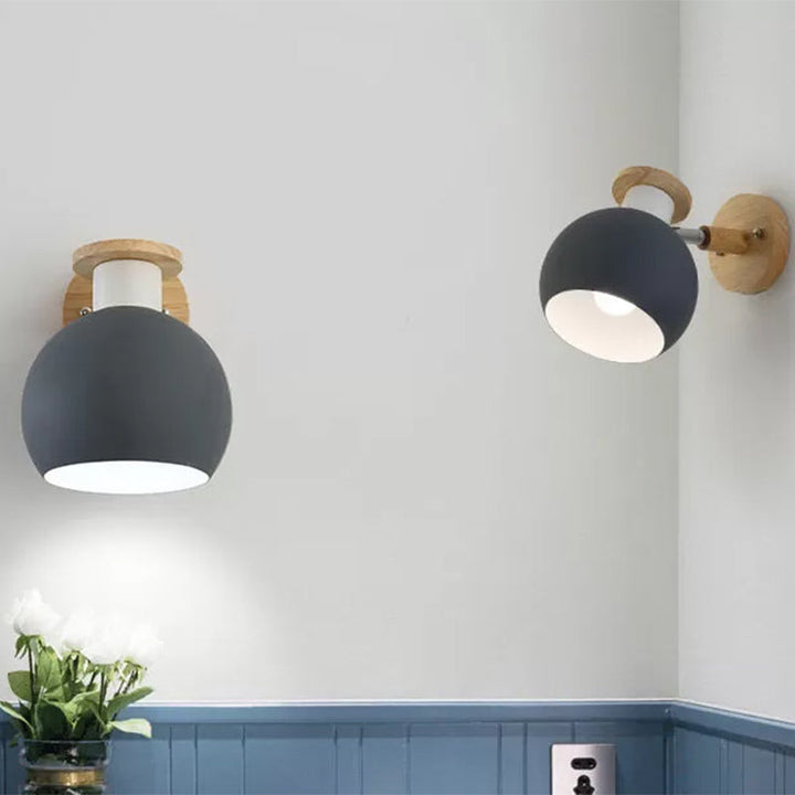 Skørter | Circle Study Room Wall Light Metal Modern Style 1 Light Candy Colored Wall Light