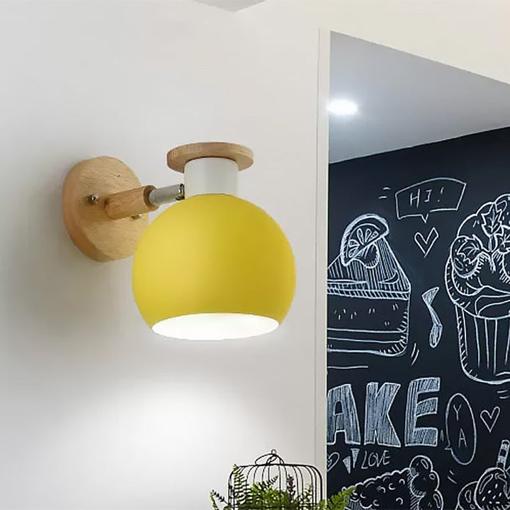 Skørter | Circle Study Room Wall Light Metal Modern Style 1 Light Candy Colored Wall Light