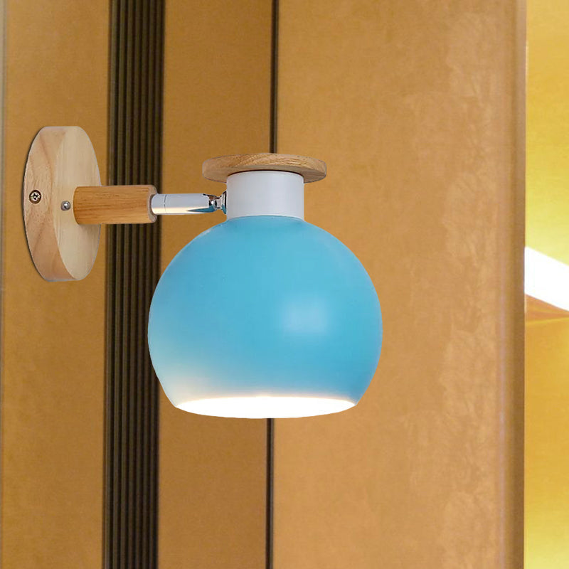 Skørter | Circle Study Room Wall Light Metal Modern Style 1 Light Candy Colored Wall Light