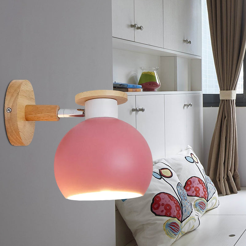 Skørter | Circle Study Room Wall Light Metal Modern Style 1 Light Candy Colored Wall Light