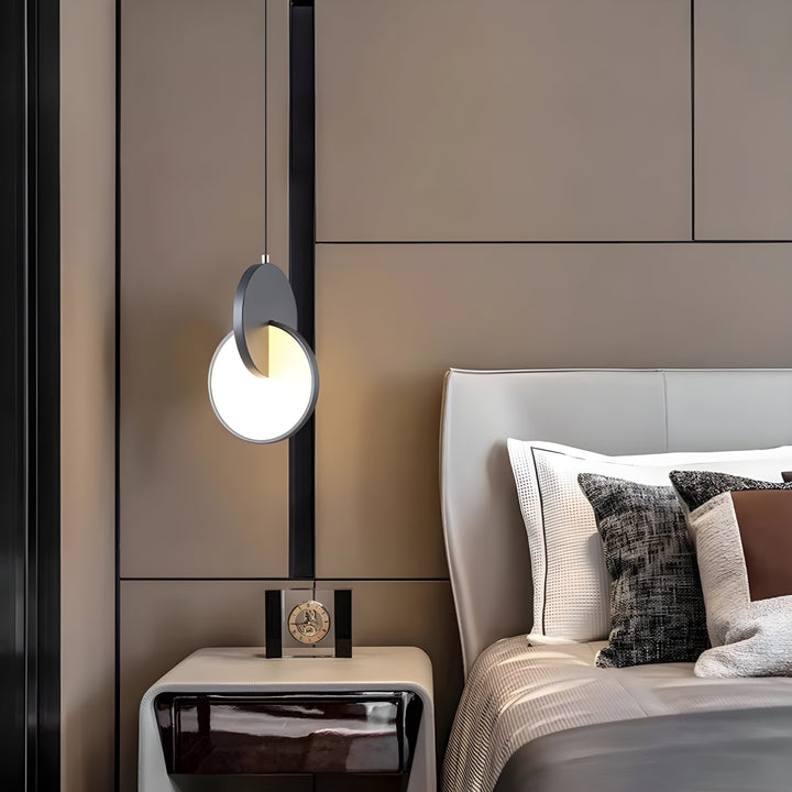 Lisslune | NordicGlow – Modern Scandinavian LED pendant lamp with round frame and warm glow