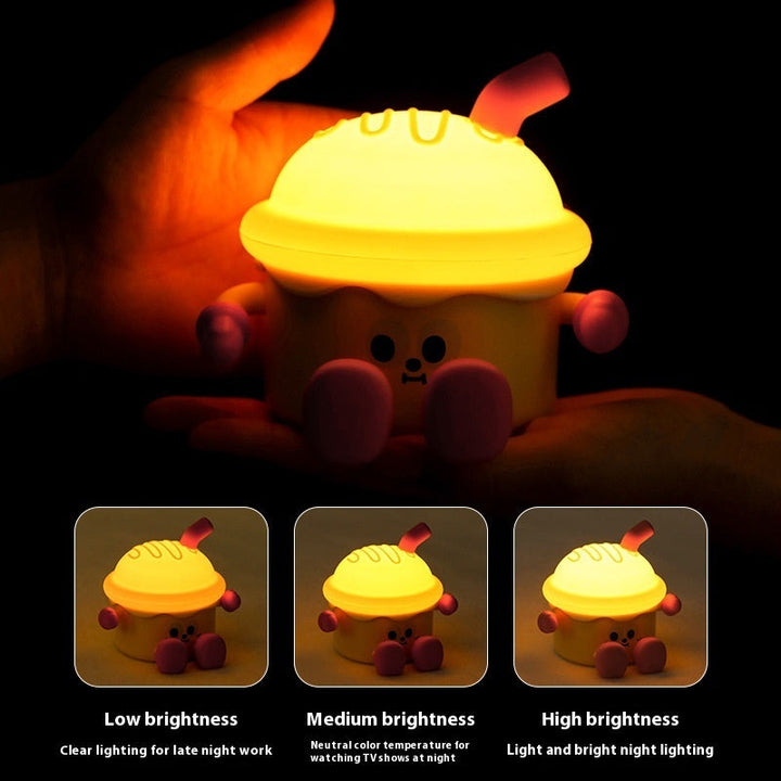 Lisslune | Ice Cream Night Light USB Charging Three-Level Dimming Nightstand Lamp