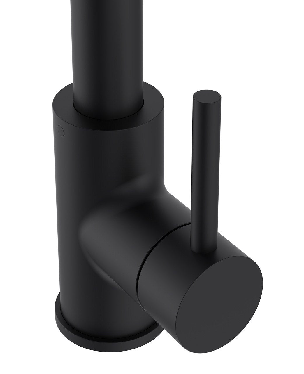 Lisslune | Kitchen faucet with pull-out spray / Matte black design / Single hole installation / Single handle operation