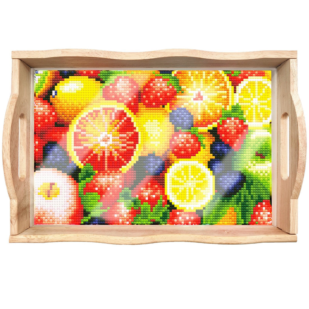 Lisslune | DIY Diamond Painting Wooden Tray Food Tray with Handle Living Room Decoration Mandala Wooden Tray Kit