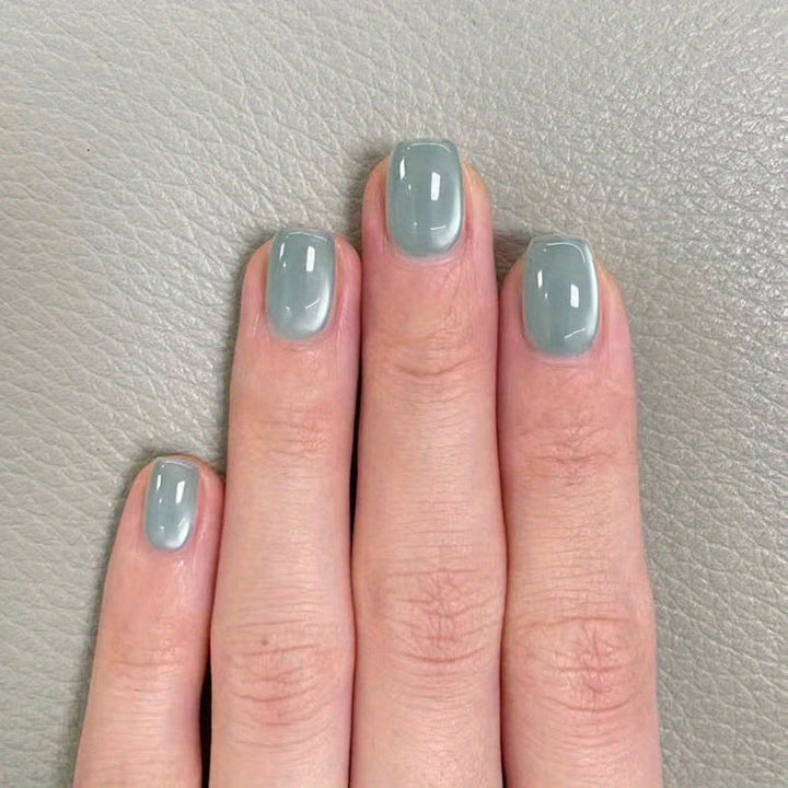 Lisslune | Cat Eye Press on Nails Short Artificial Nails Glossy Acrylic 4 PACK (96 Stück) Nägel Glänzend Quadrat Falsche Nägel Vollabdeckung Klebenägel Aufklebenägel für Squoval Maniküre