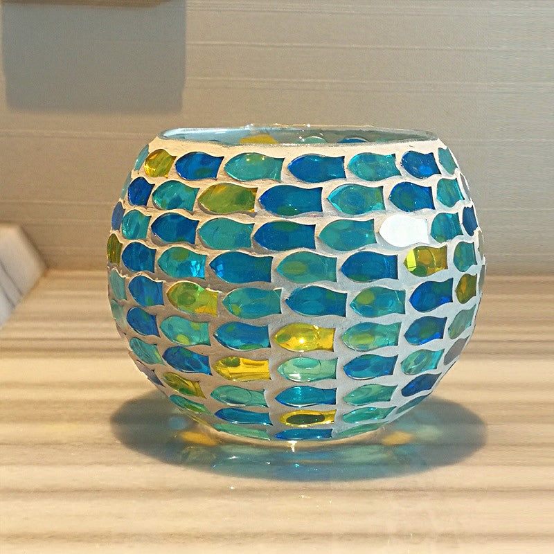 Lisslune | European Retro Glass Mosaic Tealight Holder