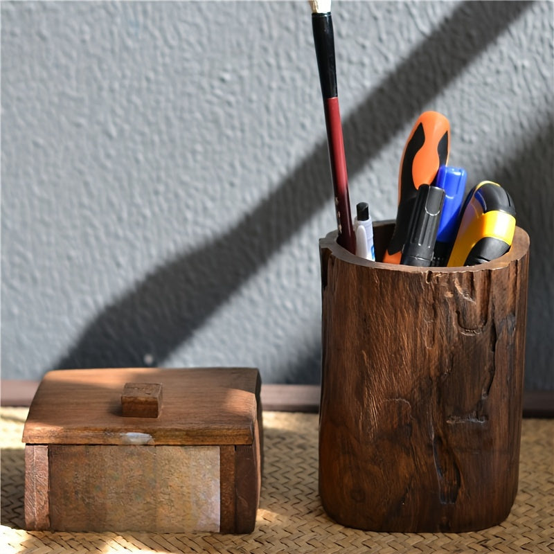 Lisslune | Handmade Wooden Pen Holder – Unique and Natural Look