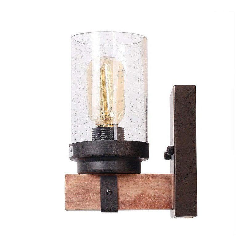 Skørter | 1/2/3 Light Wall Vanity Light with Cylinder Clear Frosted Glass Shade Classic Bathroom Wall Lighting Fixture in Black