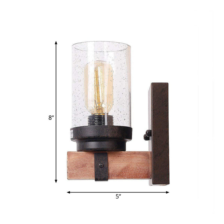 Skørter | 1/2/3 Light Wall Vanity Light with Cylinder Clear Frosted Glass Shade Classic Bathroom Wall Lighting Fixture in Black