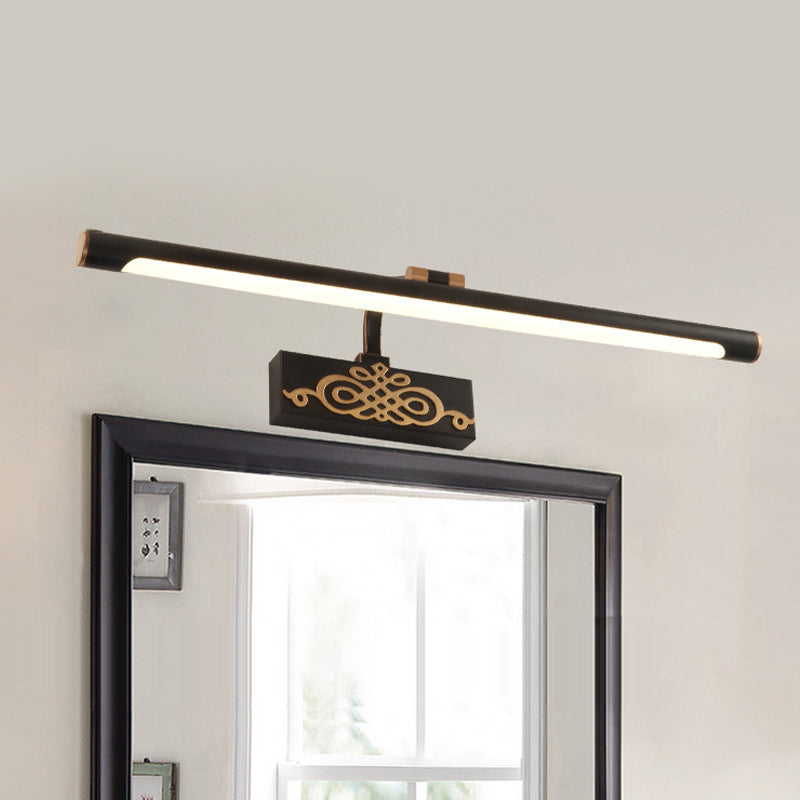Skørter | Black Extended Vanity Light Fixture Classic Metal LED Bathroom Wall Light Lamp in White/Warm/Natural Light, 16"/20"/24" L
