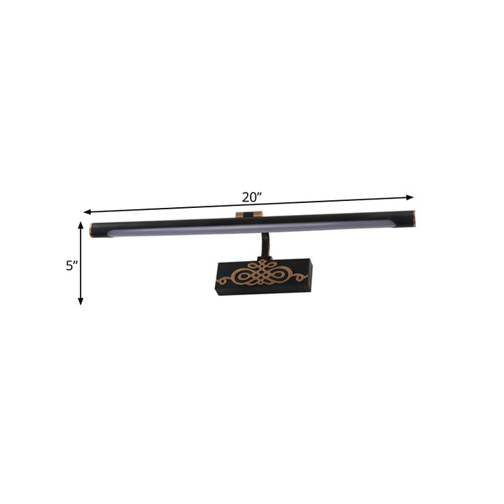 Skørter | Black Extended Vanity Light Fixture Classic Metal LED Bathroom Wall Light Lamp in White/Warm/Natural Light, 16"/20"/24" L