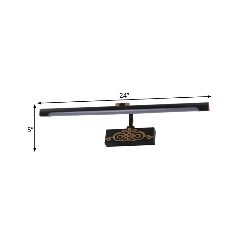 Skørter | Black Extended Vanity Light Fixture Classic Metal LED Bathroom Wall Light Lamp in White/Warm/Natural Light, 16"/20"/24" L