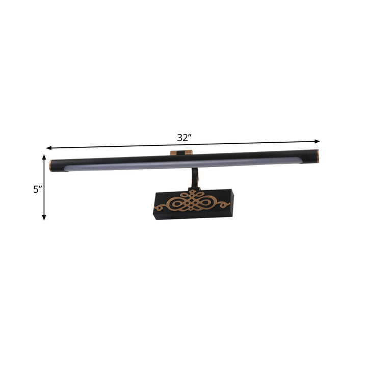 Skørter | Black Extended Vanity Light Fixture Classic Metal LED Bathroom Wall Light Lamp in White/Warm/Natural Light, 16"/20"/24" L
