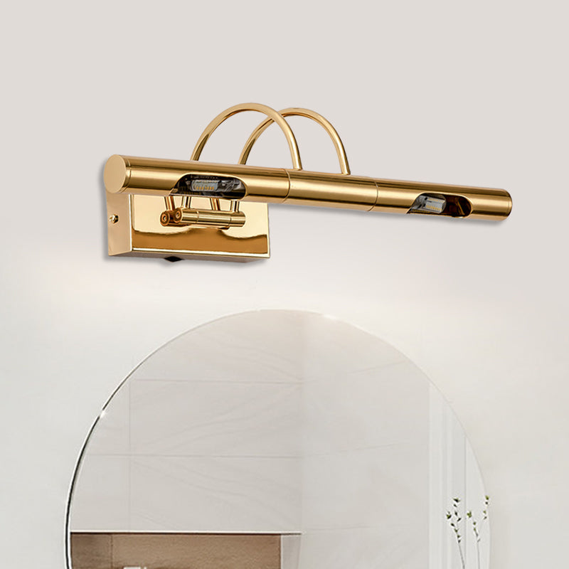 Skørter | LED Metal Vanity Lamp Classic Gold Swing Arm Bathroom Wall Light Fixture in White/Warm/Natural Light