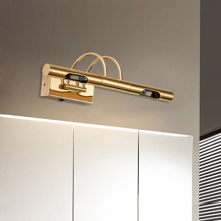 Skørter | LED Metal Vanity Lamp Classic Gold Swing Arm Bathroom Wall Light Fixture in White/Warm/Natural Light