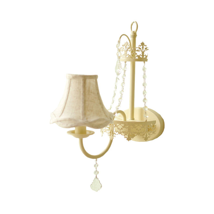 Skørter | White 1 light wall-mounted light vintage crystal strand curved arm wall lamp with shade/without shade