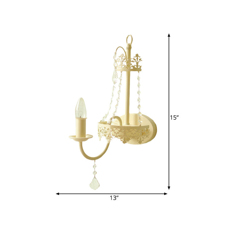 Skørter | White 1 light wall-mounted light vintage crystal strand curved arm wall lamp with shade/without shade