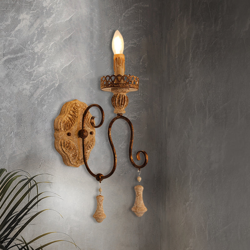 Skørter | Twisted Arm Bedroom Wall Lamp Rustic Iron 1/2 Light Chipped White Wall Mounted Lamp