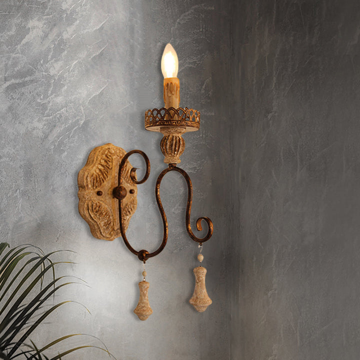Skørter | Twisted Arm Bedroom Wall Lamp Rustic Iron 1/2 Light Chipped White Wall Mounted Lamp