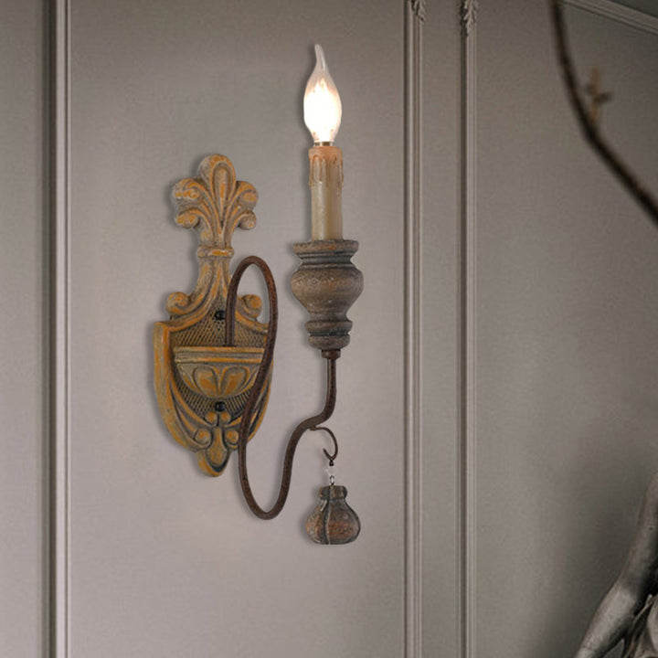 Skørter | Wild wood curved arm wall lamp Vintage metal 1/2 lights dining room wall light