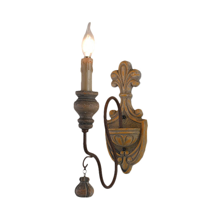 Skørter | Wild wood curved arm wall lamp Vintage metal 1/2 lights dining room wall light