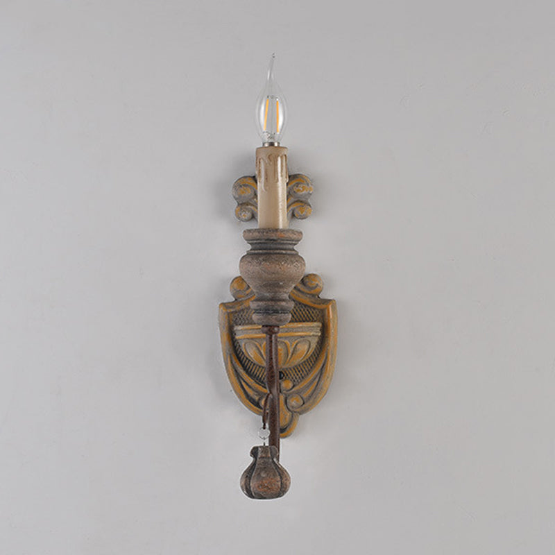 Skørter | Wild wood curved arm wall lamp Vintage metal 1/2 lights dining room wall light