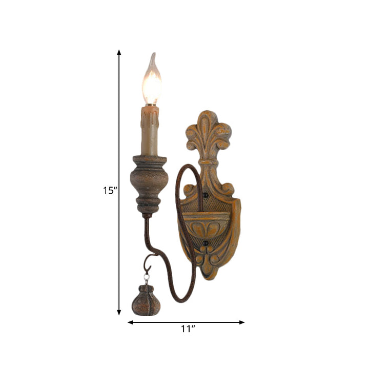 Skørter | Wild wood curved arm wall lamp Vintage metal 1/2 lights dining room wall light