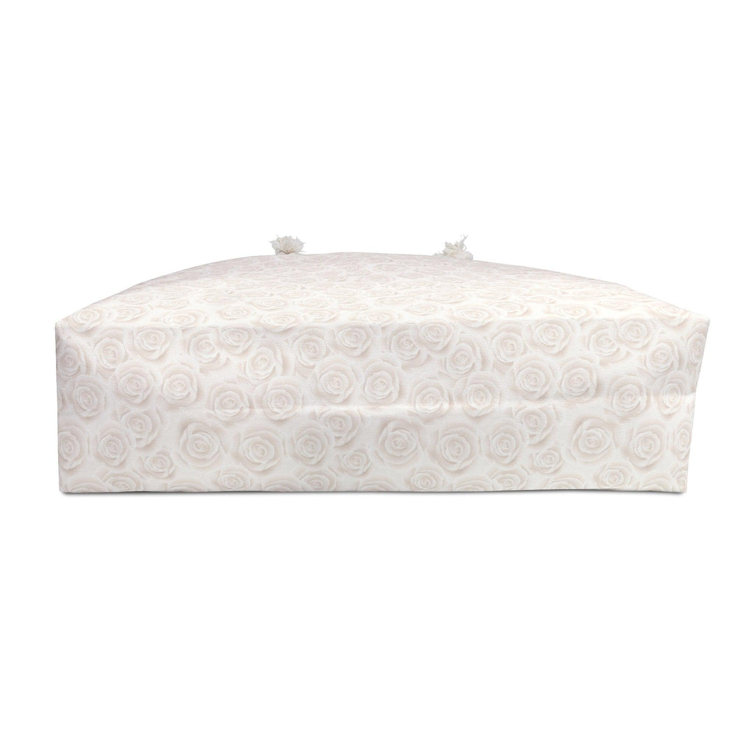 Lisslune | Elegant White Roses Weekend Carry Bag - Your Luxury Travel Companion