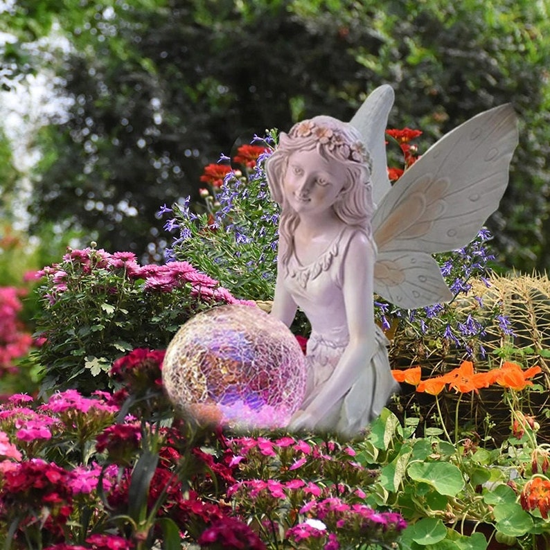 Lisslune | Home garden solar energy decoration Fairy Statue
