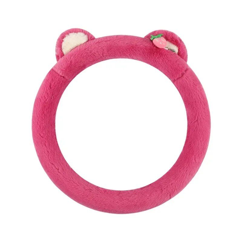 Lisslune | Pink cat ears plush steering wheel cover