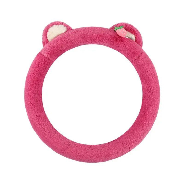 Lisslune | Pink cat ears plush steering wheel cover