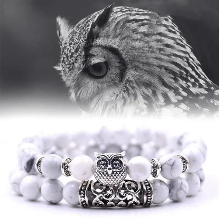 Lisslune | Owl Charm Natural Stone Bracelet