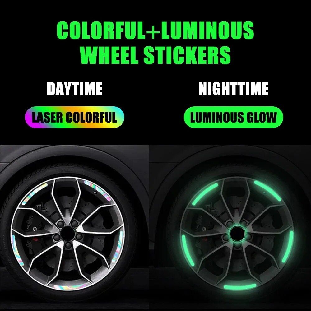 Lisslune | Reflective Wheel Rim Safety Stickers for Cars and Motorcycles