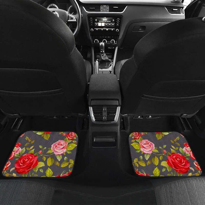 Lisslune | Rose-Blush Flower Car Mats Set (4PCs)