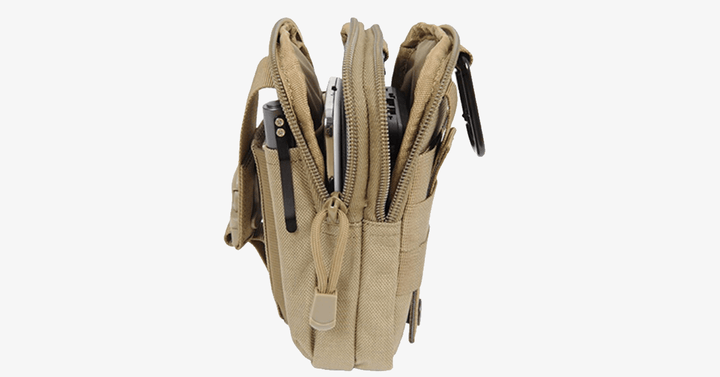 Lisslune | Military Waist Bag - Made of Nylon - Waterproof Design - Zipper Closure - Attach with Belt - Travel Gear - Outdoor - Available in 3 Colors