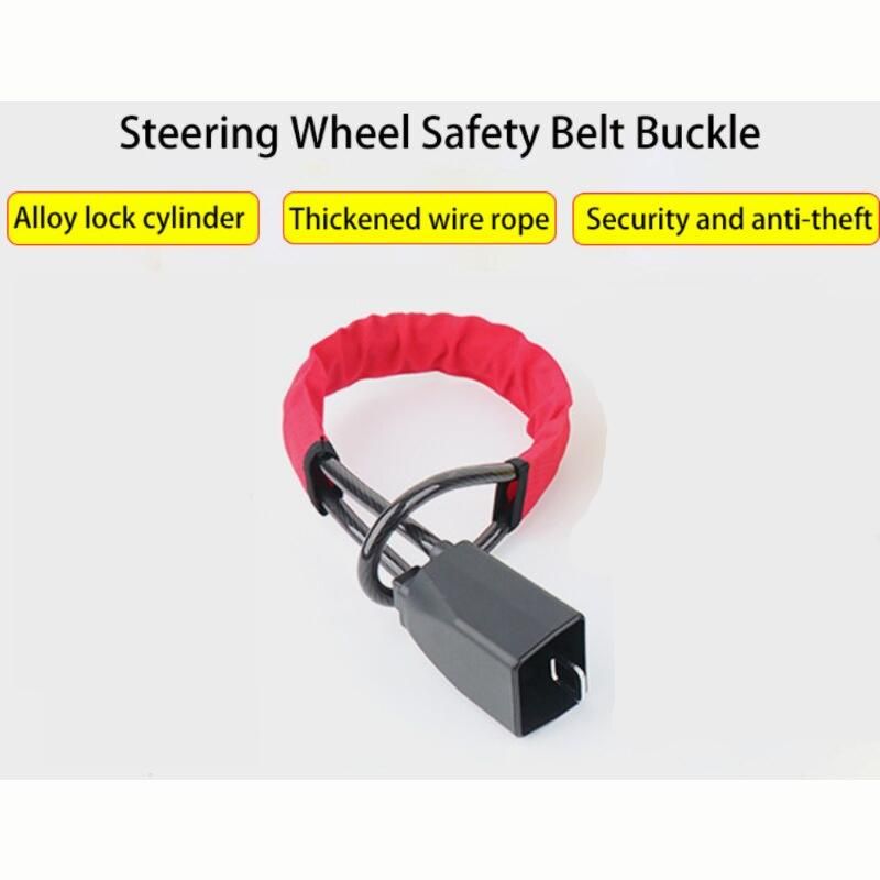 Lisslune | Universal Steering Wheel and Seatbelt Lock with Double Key