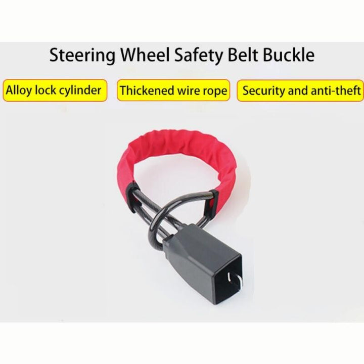 Lisslune | Universal Steering Wheel and Seatbelt Lock with Double Key