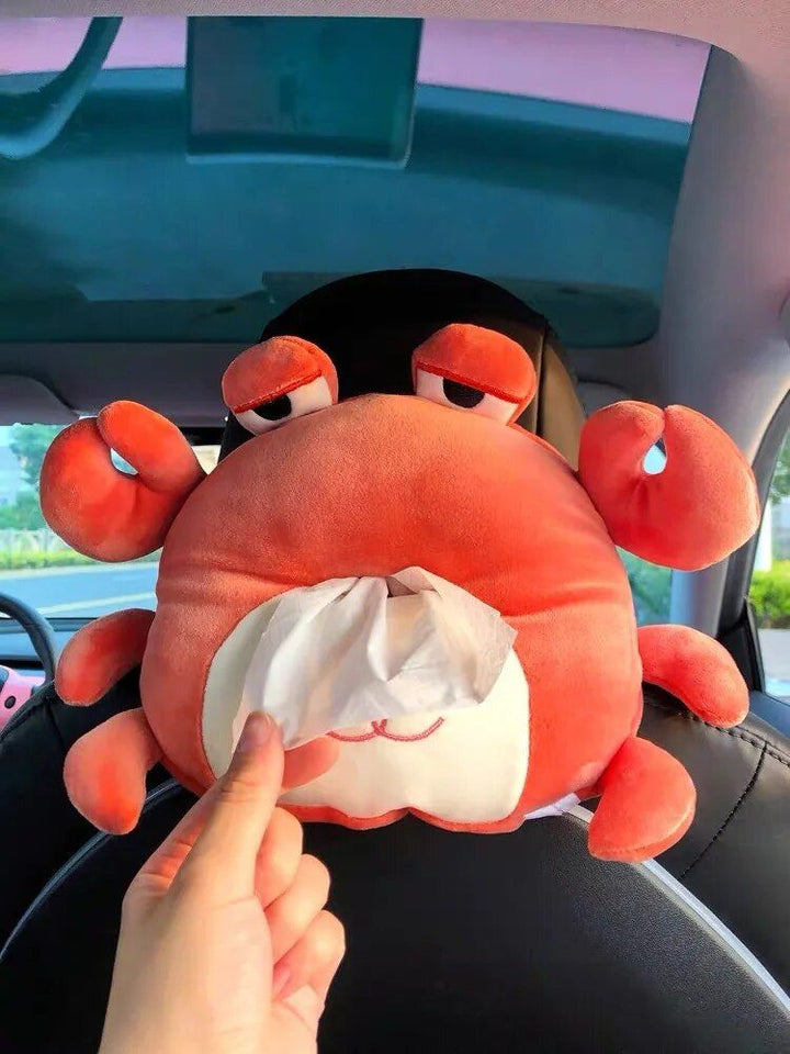 Lisslune | Plush Cartoon Car Tissue Holder - Cute Armrest Tissue Box for Vehicle Interior Decor