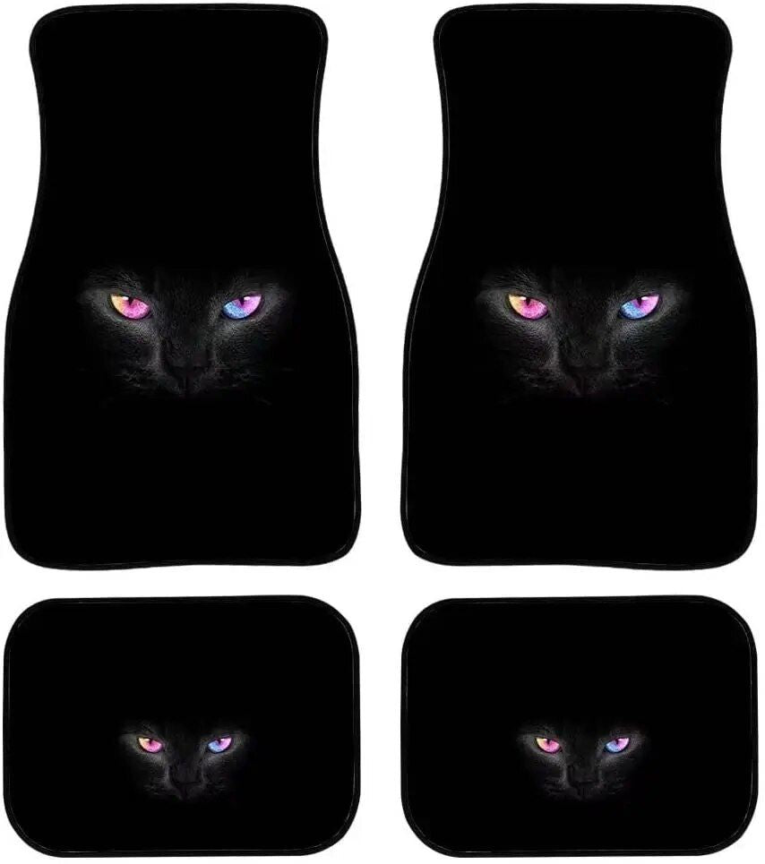 Lisslune | Black cat universal car mats