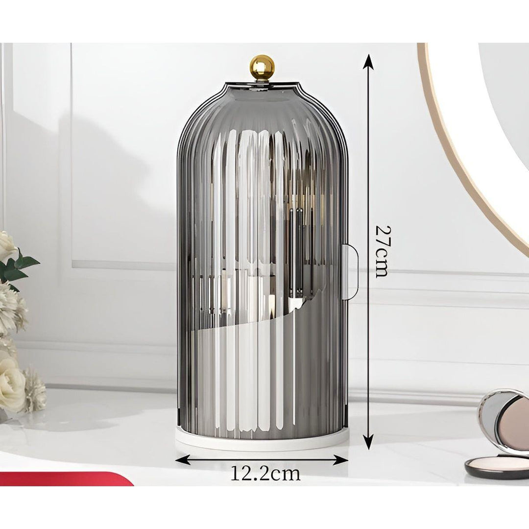 Lisslune | Beauty SpinMate – 360° Rotating Makeup Brush Holder & Cosmetic Organiser with Dustproof Lid