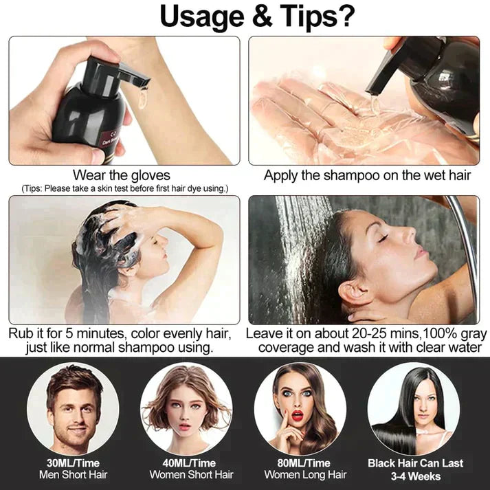 Lisslune | BLACK HAIR DYE SHAMPOO (AYURVEDIC NO SIDE EFFECT)