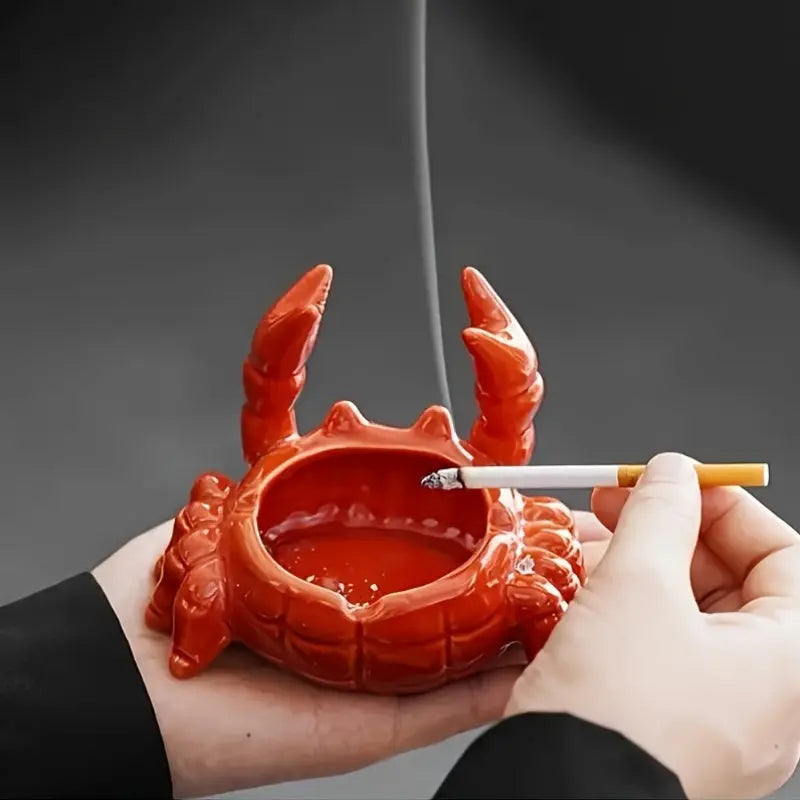 Lisslune | CrabbySmoke – Unique crab-shaped ashtray with lid