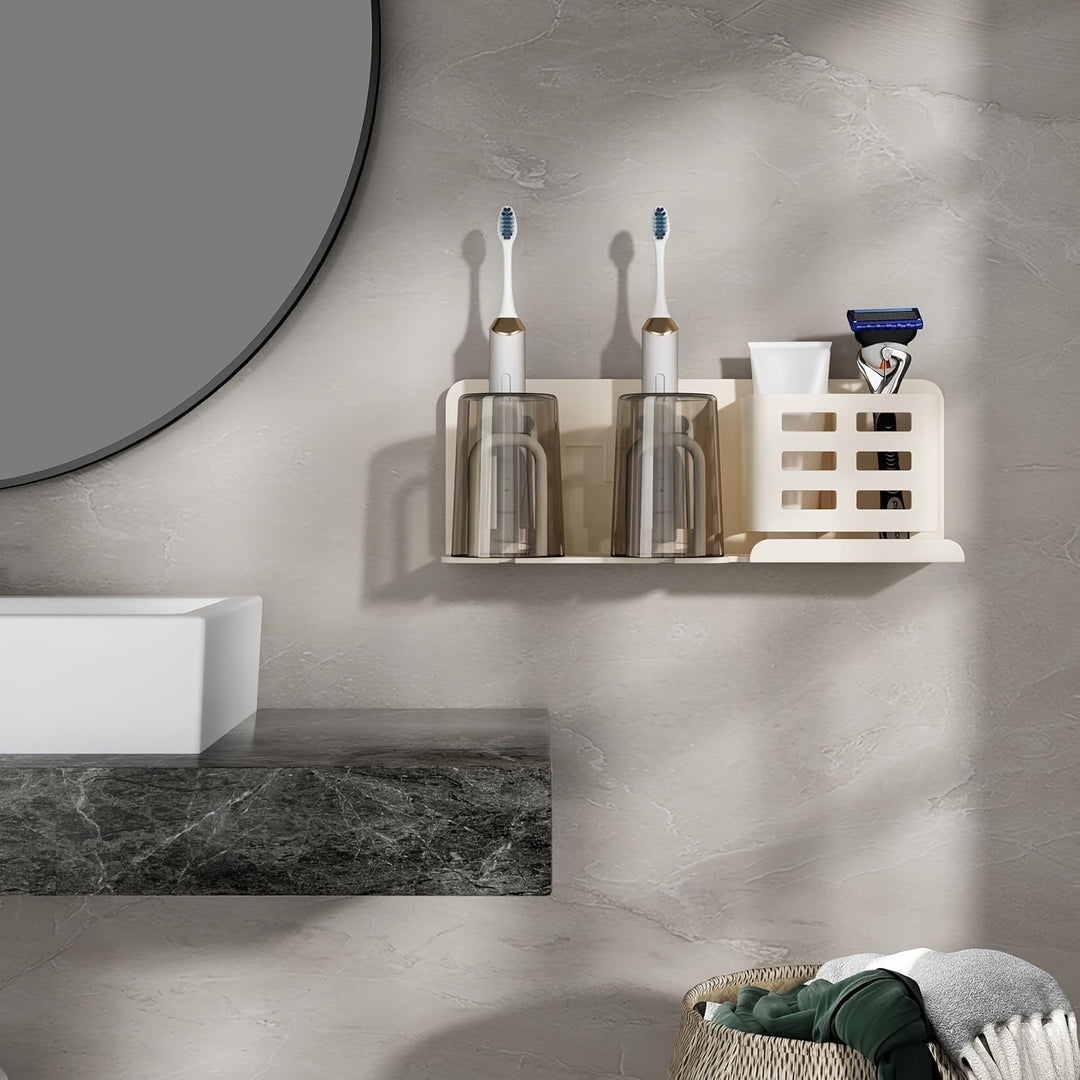 Lisslune | BristleHub Wall-Mounted Electric Toothbrush Holder – Aluminium Bathroom Organiser with Drainage Holes
