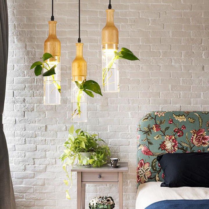 Lisslune | Wooden Modern LED Plant Pendant Lights