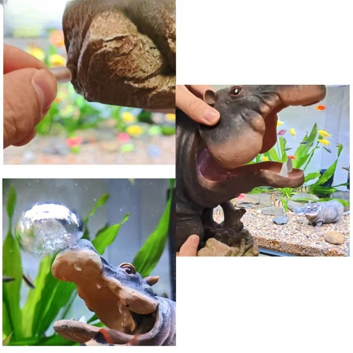 Lisslune | Mini Hippo Decorative Fish Tank Air Bubbler
