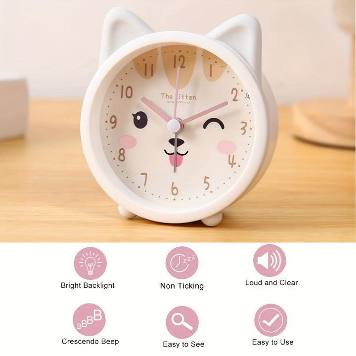 Lisslune | Children's Alarm Clock with Night Light – Quiet, Rabbit Pattern & Compact Design