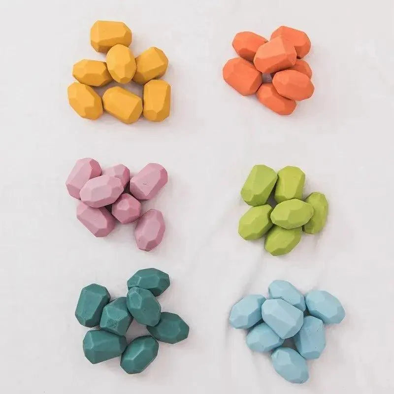 Lisslune | Colorful Wooden Building Blocks Set for Creative Learning and Logical Development