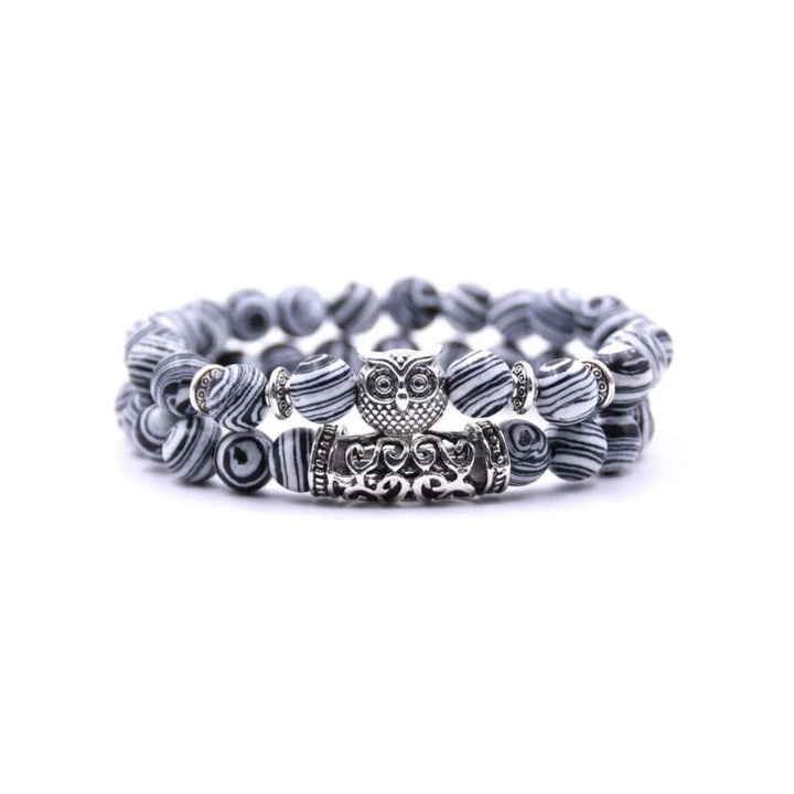 Lisslune | Owl Charm Natural Stone Bracelet